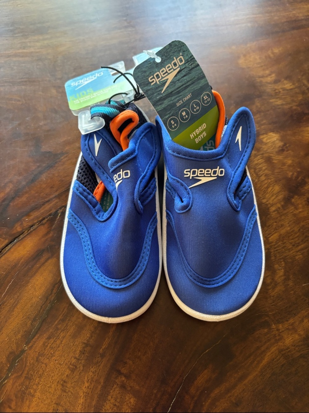 Speedo Boys Blue and Orange Slip-On Water Shoes